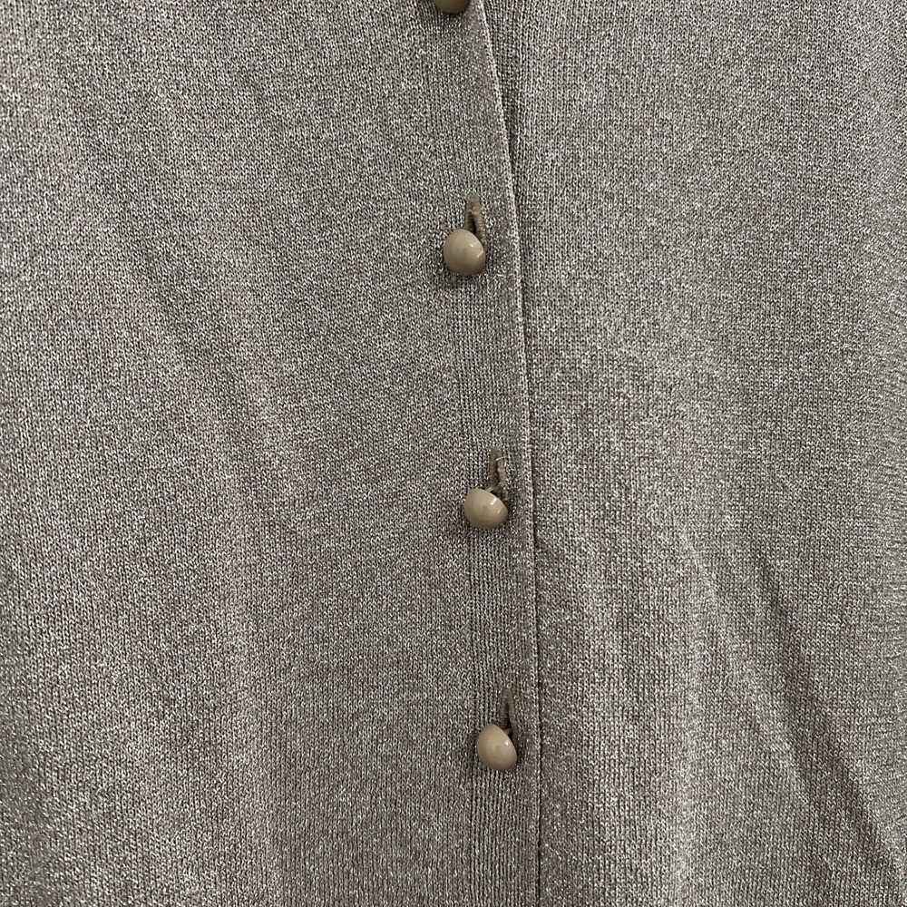 Talbots Gold Metallic V-Neck Sweater Women's 2X Plus Size NWT Shimmer Party - Picture 3 of 9